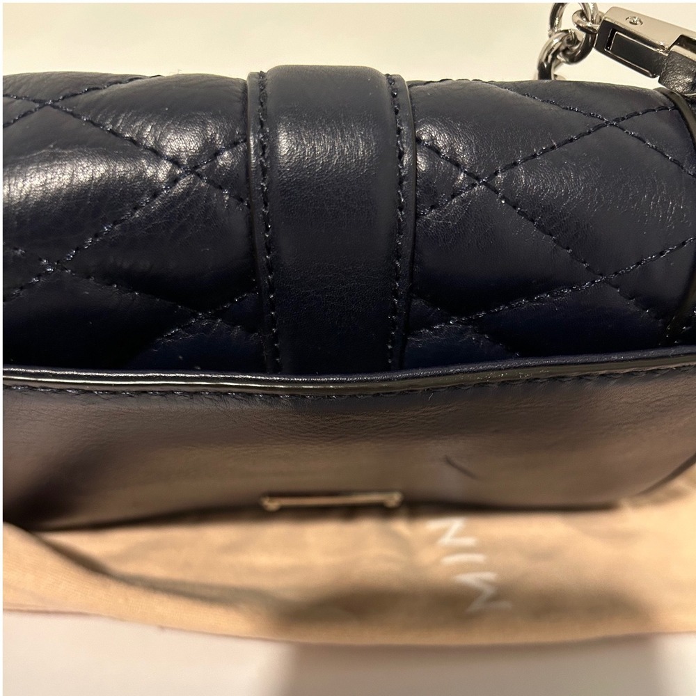 Rebecca Minkoff Mini Love‎ Quilted Leather Crossbody Bag Navy Blue - Picture 5 of 8